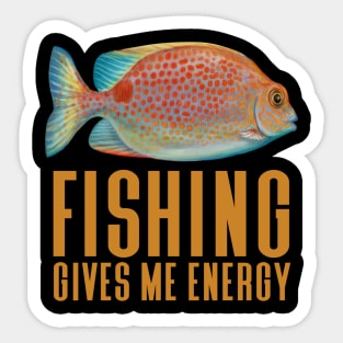 Fishing Give Me Energy - Funny Fishing Sticker